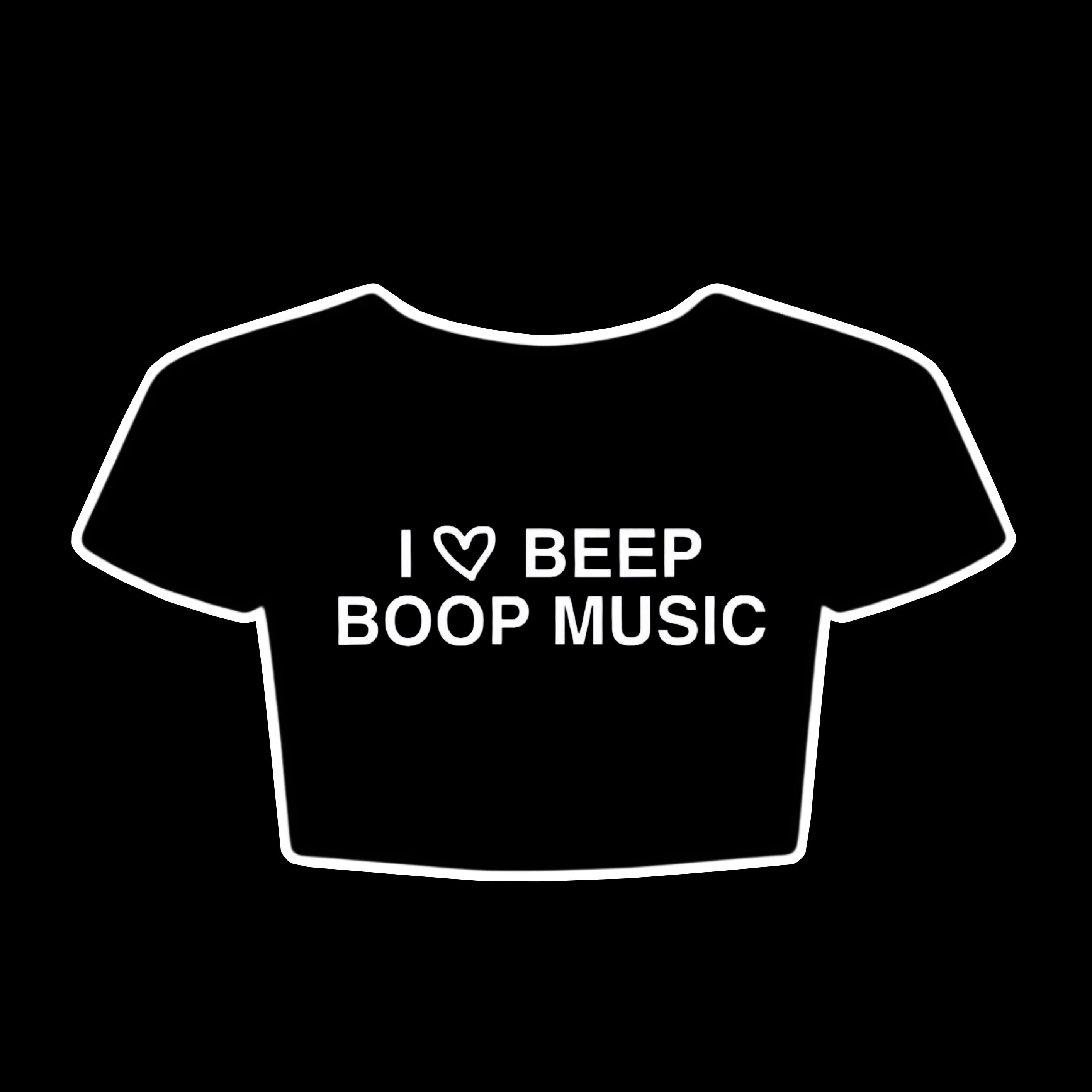 I heart beep boop music crop top
