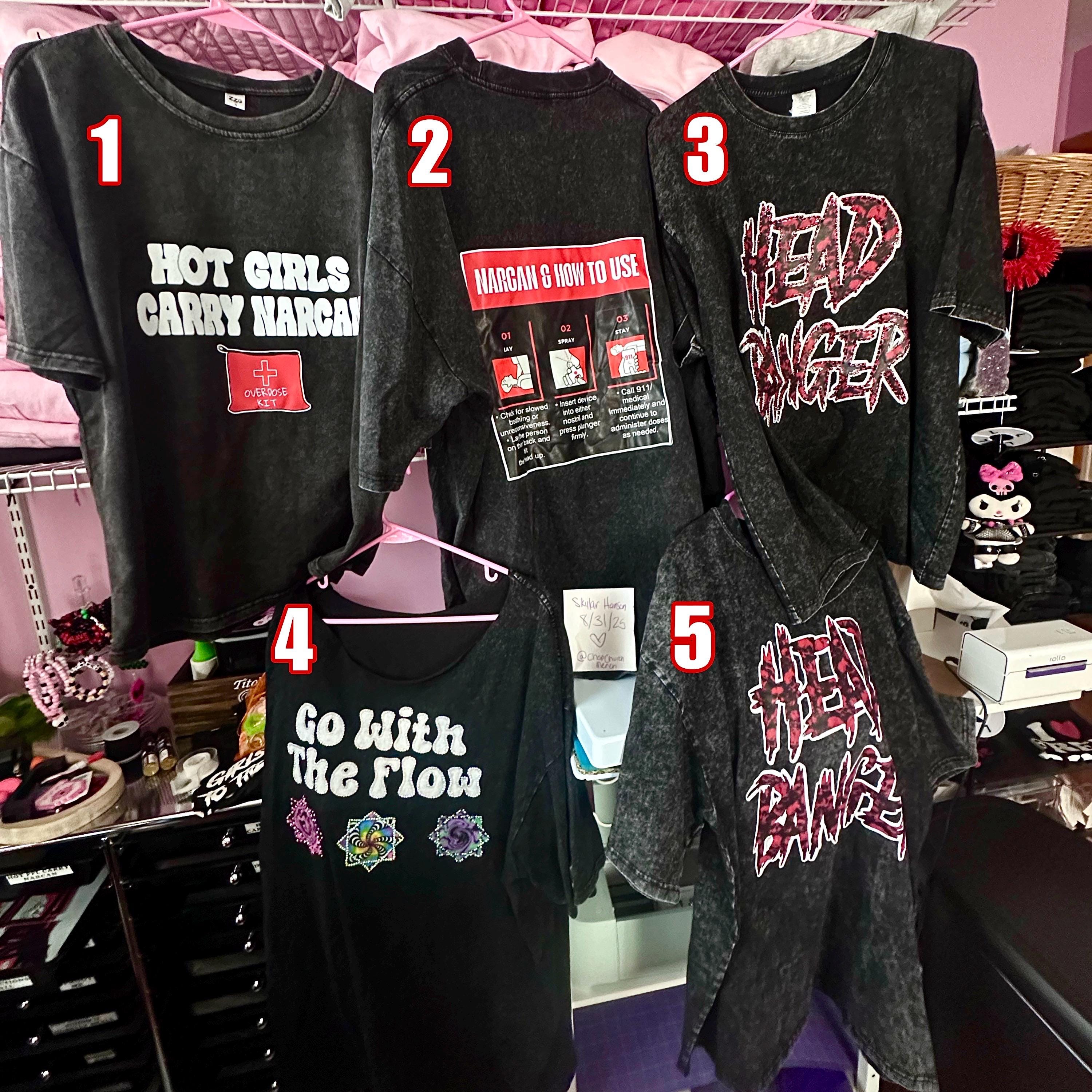 Head banger & narcan tee shirt *oversized* - READY TO SHIP  rave wear , edm , riddim , dubstep , edm merch